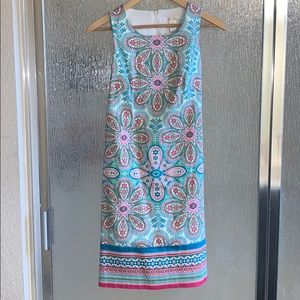 London Times Sleeveless Shift Dress